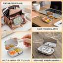 2 x Square Pill Case Small Pill Box with Mirror Pocket 2 Compartment Vitamin Pill Medicine Case Organizer Pill Containers for Traveling Blooming Flower One