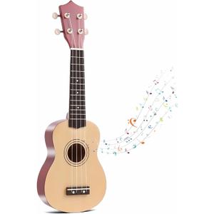 21 Inch Wooden Kids Toddler Child Children Acoustic Guitar Musical Instruments Ideal for 3-9 Year Old Boys Girls Gifts (Burlywood)