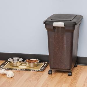 IRIS USA Dog Food Storage Container, 2-Pack, Up to 30 lbs, Black