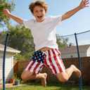 westwolf Boys Swim Trunks with Compression Liner Kids Bathing Suit 6-18 Years Swimwear (B1 Red Blue)