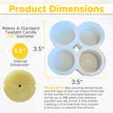 Silicone Tealight Candle Mold - Makes 4 x Tea Light Candles (Standard)