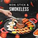 Indoor Smokeless Electric Griddle, Non-Stick Electric Indoor Grill Pan,Includes: 10 Sheets Of 12.6-Inch Blotting Paper,3 Towels, 1 Food Tongs, 1 Wooden-Handled Oil Brush (16inch)