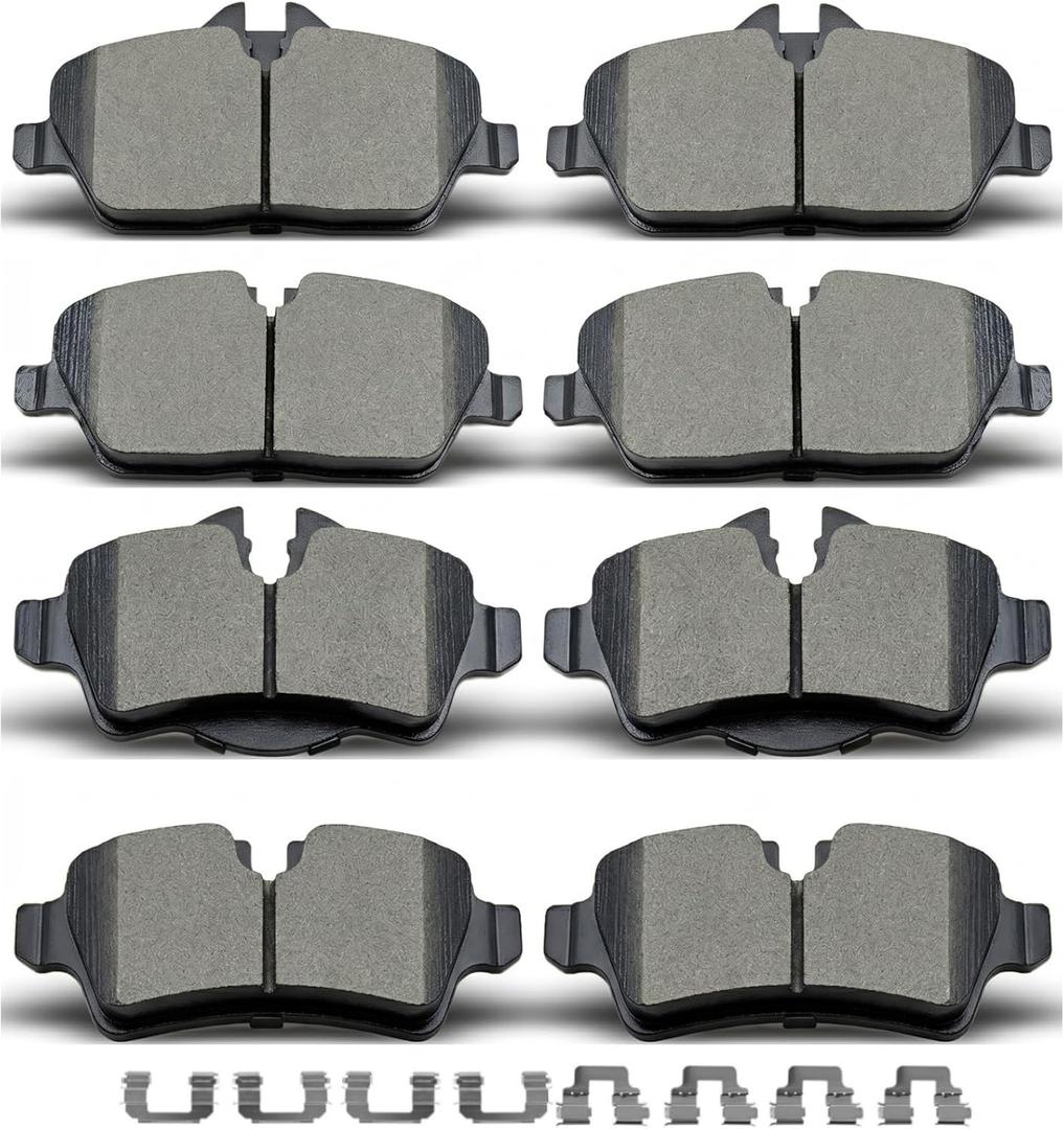 D1308 D1309 8pcs Ceramic Front Rear Brake Pads Set With Clips Fit For Mini Cooper 2007 2008 2009 2010 2011 2012 2013 2014 2015