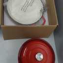 3 Quart Enameled Cast Iron Braiser, Non Stick Enameled Cast Iron Skillet with Lid, Dutch Oven Skillet with lid up to 500°F for Oven, Stove, Grill, Shallow Dutch Oven for Cook, Bake (Red)