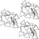 60pcs Sturdy Metal Triangle Memo Clip Holder Place Card Photo Display Clamp Business Card Holders Office Decor (2.4X2CMx3pcs, Silverx3pcs)