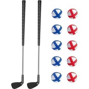 Golf Chipping Game, Play Portable Golf Target Practice Game Set, Fun Indoor & Outdoor Family Yard Game for Backyard, Beach, Parties, Office (2 Clubs & 10 Balls)
