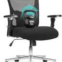 ENYLAY Big and Tall Office Chair 500LBS, Heavy Duty Ergonomic Computer Desk Chair Mesh Executive Task Chair with Adjustable Lumbar Support Wide Comfy Seat and 4D Armrests for Home Office, Black(Missing parts)