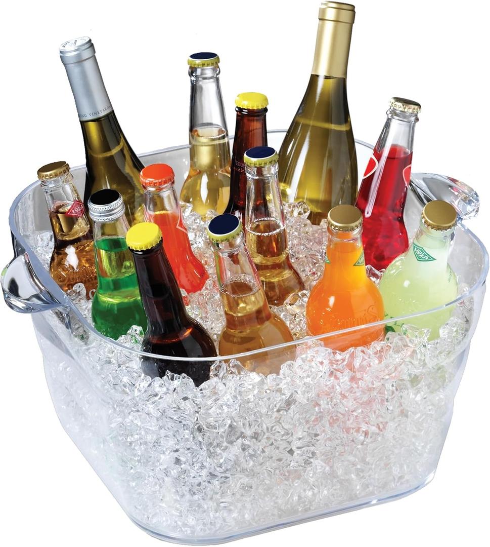Prodyne Big Square Party Beverage Tub, Clear