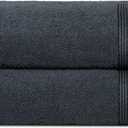 Belizzi Home Ultra Soft 2 Pack Oversized Bath Towel Set 28x55 inche, 100% Cotton Large Bath Towel, Ultra Absorbant Compact Quickdry & Lightweight Towel, Ideal for Gym Travel Camp Pool - Charcoal Grey