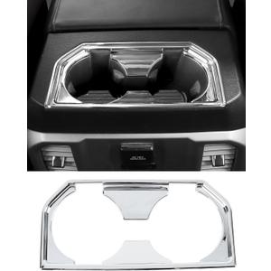 Armrest Box Rear Cup Holder Cover Trim Bezel Fit for Ford F150 2015 2016 2017 2018 2019 2020 Rear Water Bottle Holder Cover Trim Center Consoles Interior Decor Accessories, Chrome
