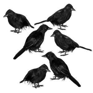 JOYIN 3 Pcs Black Halloween Crow Decor, Realistic Crow Raven Decoration Indoor Outdoor Decor Fake Ravens Prop Haunted House Graveyard Cemetery Yard Table Party Favors Desk Trees Walls Windows