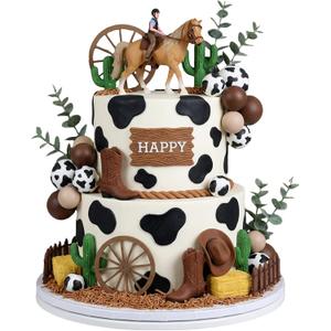15Pcs Horse Cake Topper Horse Birthday Cake Decorations for Western Theme Party Supplies
