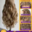 Dofami KOME Blonde Highlight Synthetic Lace Front Wig,13x4 HD Lace Glueless Long Body Wave Curly Wigs for Women Daily Party Use 30IN(#1413HL)