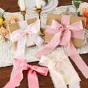 Pretty Jolly Pink Set Silk Satin Ribbon for Flower Bouquet 4 Rolls 1 Inch x 5Yd Handmade Frayed Fabric Ribbons for Gift Wrapping,Crafts,Baby Shower,Wedding Invitations,Hair Bows and Holiday Decor