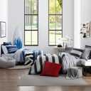 Nautica - Twin/Twin XL Comforter Set, Reversible Cotton Bedding with Matching Sham, Medium Weight for Year Round Use, Dorm Essentials, Oeko-Tex Certified (Lakeview Blue)