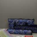 Empty Mahjong Bag, Blue Printed Soft American Mahjong Bag with Two Wrappers (Case Only, Mahjong Tiles, Trays and Mah jong Racks/Pushers not Include)