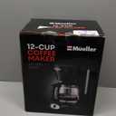 Mueller 12-Cup Drip Coffee Maker - Borosilicate Carafe, Auto-Off, Reusable Filter, Anti-Drip, Keep-Warm Function, Clear Water Level Window Coffee Machine, Kitchen Essentials & Accessories (Black)