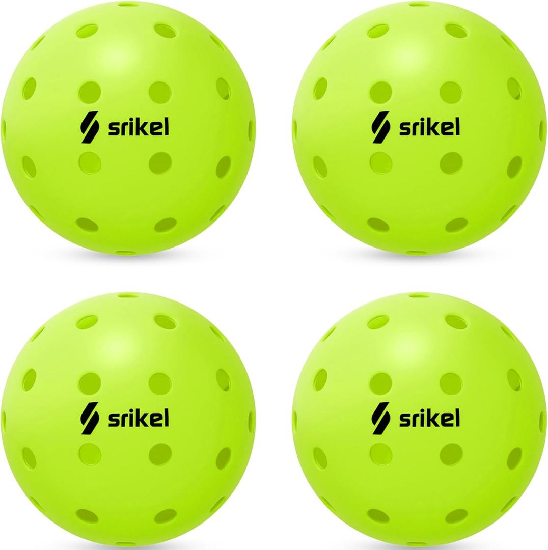 Pickleball Balls-USAPA Approved Outdoor/Indoor Pickleballs,Seamless Roto-Molded Design for Durability,Crack-Resistant 40-Hole Pickle Ball for Beginner Intermediate Pro Player, 4 Pack