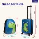 emissary Kids Luggage with Wheels, Hardside Toddler Carry On Suitcase Set, Lightweight Rolling Travel Bag for Boys and Girls, Airline Approved Travel Gifts - Dinosaur