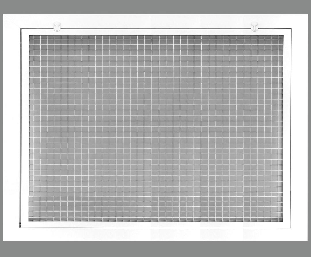 18" x 14" Cube Core Eggcrate Return Air Filter Grille for 1" Filter - Aluminum - White [Outer Dimensions: 20.5" x 16.5]