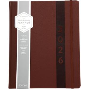 WORLD TRAVELER 2026 Planner Weekly and Monthly - 8'' x 10'' Hard Cover January December Agenda Daily Planner 2026 To Do List, Size 8X10, Brown Textured