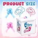 Thyle Upgrade 24" Large Reusable Gender Reveal Gift Box Kit (No Assembly), Foldable Pop up Baby Shower Balloon Box with Lid & Giant Bow, Durable High-density Mdf & Oxford Fabric, Keepsake Container, 1 count