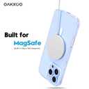 oakxco for iPhone 16 Pro Case Clear Magnetic, [Compatible with Magsafe] Ultra Slim Thin Transparent Silicone Mag Safe Phone Case, Non-Yellowing Plastic Soft TPU Shockproof Bumper, Light Blue