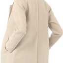 Allegra K Women's Notched Lapel Double Breasted Raglan Winter Coats (Large, Cream White)