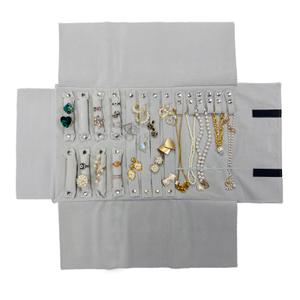 Velvet Jewelry Roll Bag Storage Bag for Earrings Necklace Roll Organizer