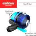 Zebco Kids Splash Jr. Spincast Reel and Fishing Rod Combo, 4-Foot 2-Piece Fishing Pole, Right-Hand Retrieve, Pre-Spooled with 6-Pound Cajun Line