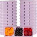 Hushee 25 Pack 17 oz Small Meal Prep Containers with 3 Compartments Snack Containers with Lid Disposable Plastic Bento Box Travel Lunch Food Boxes Stackable for Office Picnic (Purple)