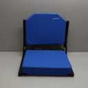 Stadium Seats for Bleachers, Bleacher Seats with Ultra Padded Comfy Foam Backs and Cushion, Wide Portable Stadium Chairs with Back Support and Shoulder Strap, 1 Pack, Blue