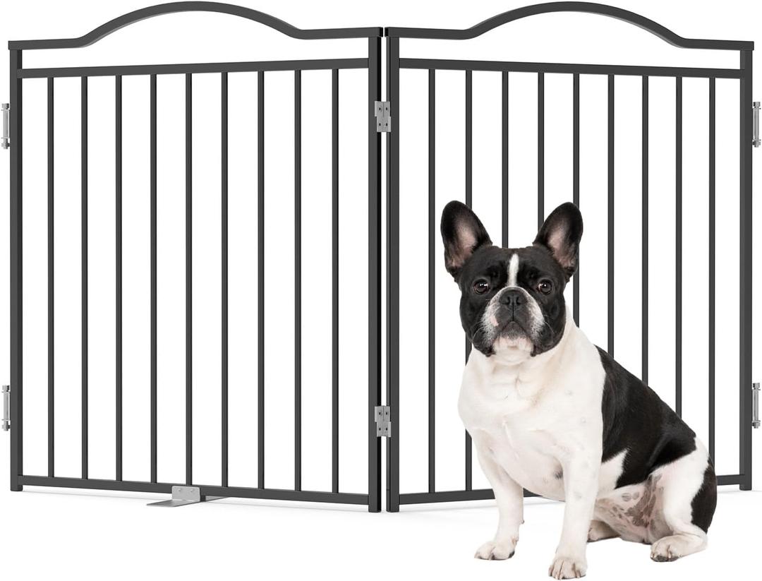 No Pawblems Metal Freestanding Foldable Dog Gate, 30'' Tall