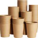 SIUQ 400 Pack 8 oz Kraft Paper Cups, Unbleached Disposable Paper Coffee Cups, Thickened Hot/Cold Beverage Drinking Cup for Party, Home, Cafes, Bistros, Businesses (Brown)