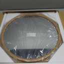 LVMU Round Oak Woodgrain Frame Wall Mirror 20 Inch Rustic Farmhouse | Decorative Brown Circle Mirrors for Bathroom Hanging Vanity Mirror Hallway Entryway Bedroom (Oak, 20"L x 20"W)