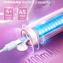 Rotating Electric Toothbrush with 8 Brush Heads for Adults and Kids, 3 Modes Rechargeable Power Toothbrush with 2-Minute Smart Timer, 45-Day Battery Life (Pink)