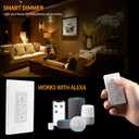 Humpptom Dimmer Switch, Remote Light Switch with Wireless Remote Control, Single Pole Smart Wireless Light Switch Support 2.4G&5G Compatible with Alexa