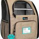 PetAmi Dog Backpack Carrier for Small Large Cat, Pet, Puppy, Ventilated Pet Hiking Backpack Travel Bag, Airline Approved Cat Backpack Carrier, Camping Biking Dog Bag Up to 18lbs Pet, Taupe