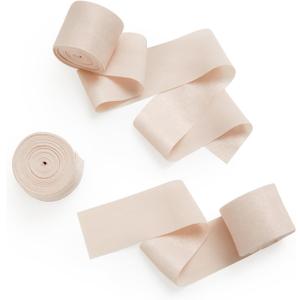 Ling's Moment Satin White Ribbon, 1.6 Inch x 20Yd Cream Silk Thick Fabric Ribbons for Craft Gift Wrapping Flower Bouquet Wreaths Birthday Wedding Invitations Decorations Baby Shower