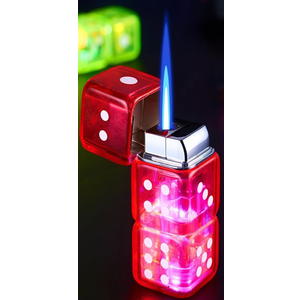 1PACK Red Windproof Flame Adjustable Lighter, Cool, Jet Torch Flame Lighters, Butane Refillable Torch, BBQ Candles Camping (No Butane Fuel) 