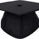 2 x Unisex Adult Matte Graduation Cap with Tassel Year Charm (One Size, Black)