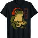 Japanese Gamer Frog Art Men Women Boys Funny Vintage Gaming T-Shirt,S