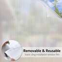 VELIMAX Reeded Glass Privacy Film, Frosted Window Vinyl, 3D Decorative Window Decals Non Adhesive for Bathroom, Living Room 23.6"x13.1 Feet  2 Pcs