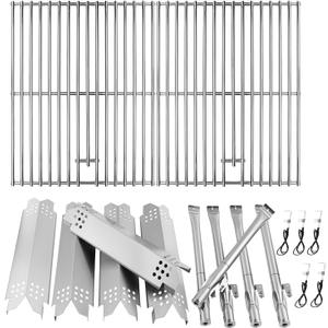 Replacement Parts Kit for Nexgrill 5-Burner 720-0888 720-0888N 720-0888A, 4-Burner 720-0830 720-0830H 720-0830A, Cooking Grate, Heat Shield and Burner Kit for Nexgrill