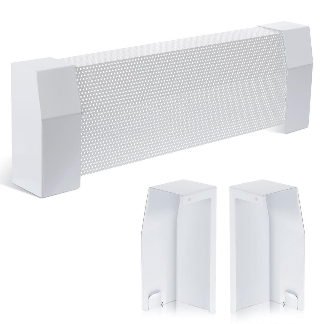 Upgraded Baseboard Heater Cover, Premium Series Compatible, 24-Gauge Galvanized Steel Slip-On with Left/Right Endcaps, Thickened Bending Design for Old Cover Replacement (White, 2 FT)