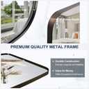 ANDY STAR Bronze Oblong Mirror, 24x36 Inch Brushed Bronze Oval Mirror for Bathroom with Stainless Steel Metal Frame, Wall Mouned for Bathroom, Living Room, Entryway