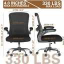 Ergonomic Office Chair - High Back Desk Chair with Adjustable Lumbar Support, Breathable Mesh Back, 330LBS Capacity, Easy Assembly, for Home Office Executive Computer Task