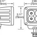 Ultima UT-72360-2 4x4 LED Work Lamp, General Lighting and On the Go Portable Work Light, Spot Beam, 2000 Lumens, Black, Square