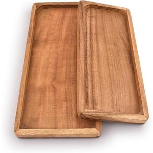 Samhita Acacia Wood Rectangular Wooden Platters for Food Holder/BBQ/Party Buffet Gift for Friend, Family.