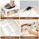 24 QT Medicine Organizer - Extra Large Medicine Storage Box,Empty First Aid Kit Portable Medical Supply Organizer with Removable Tray, Multipurpose Clear Medicine Cabinet Organizer with Wheels